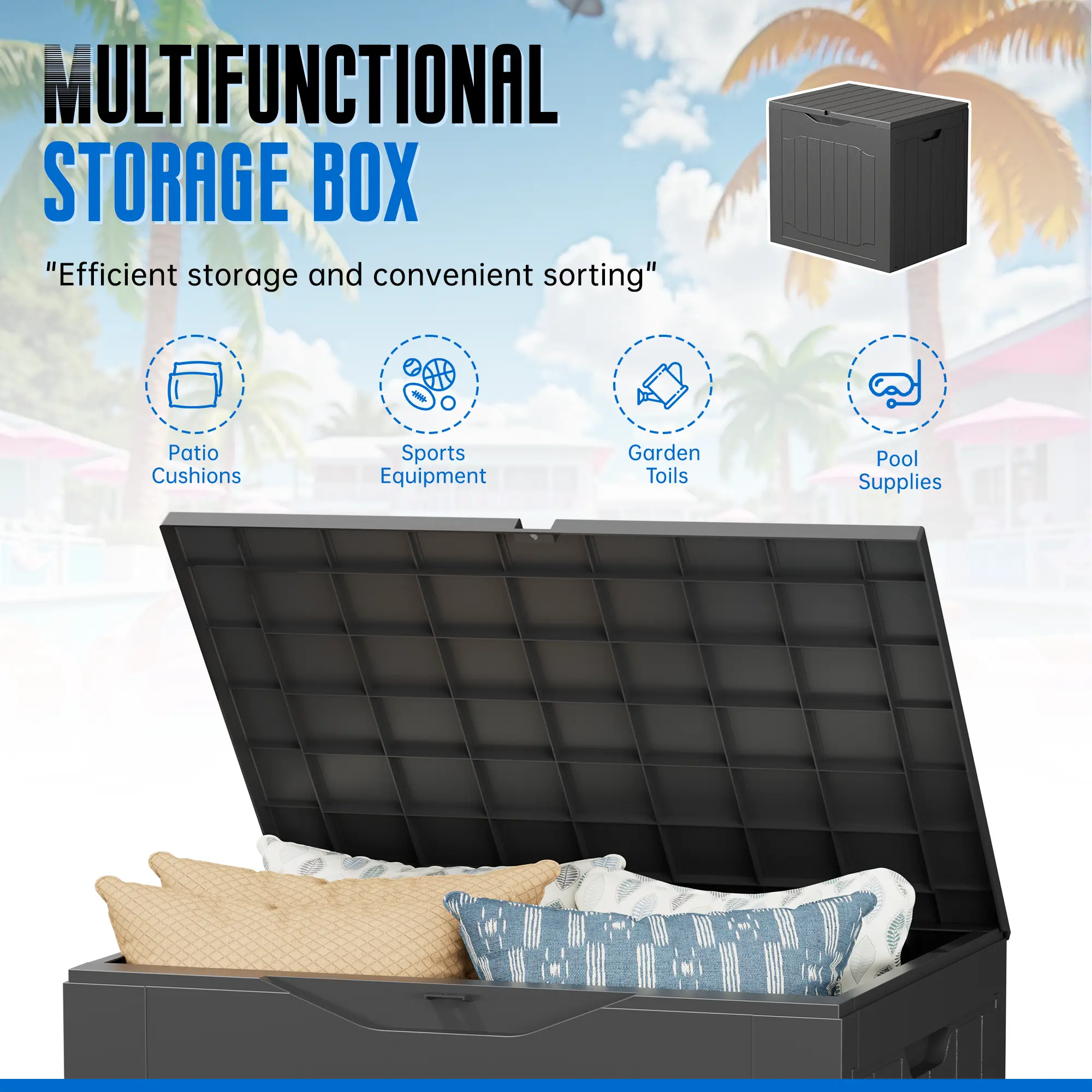 All-Weather Weatherproof Patio Deck Box (132L Lockable Parcel Delivery Station) - Image 5